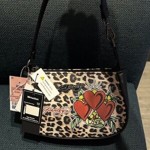 Ed Hardy Leopard mini purse